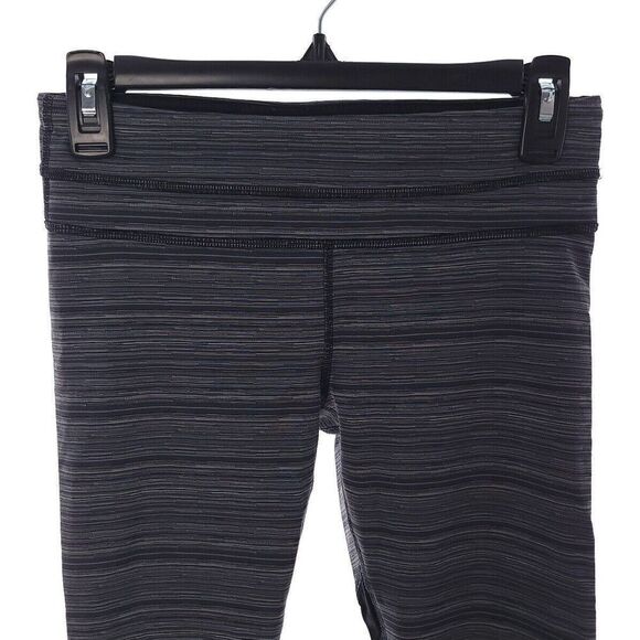 Lululemon Gray Black Back Zip Pocket Active Cropped Leggings Womens Size 6 - Picture 4 of 10